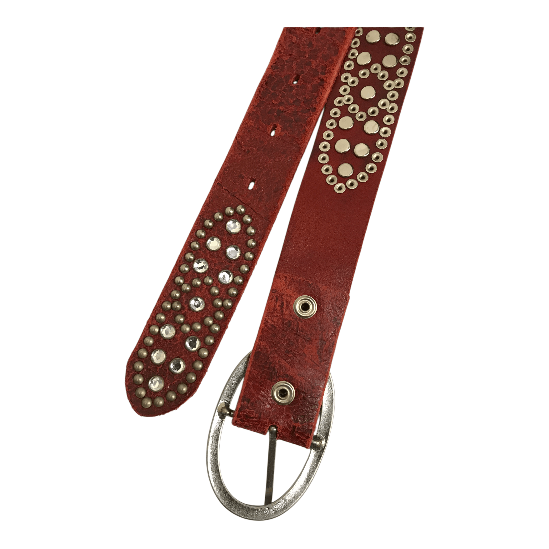 Leather Other Studded Red Leather Belt Size ONE SIZE - 5 Thumbnail