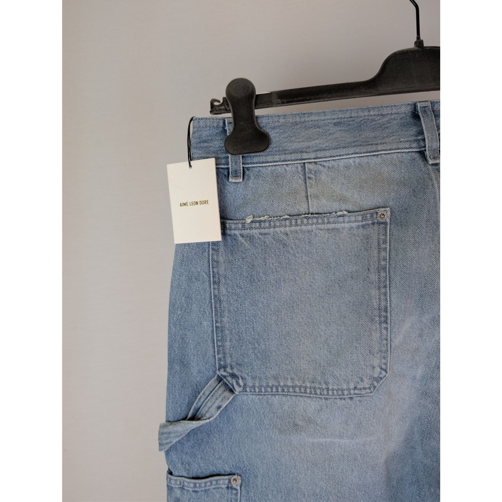 Aime Leon Dore o1rshd1 Carpenter Pant Denim Jeans in Light Wash Blue Size US 36 / EU 52 - 16 Thumbnail