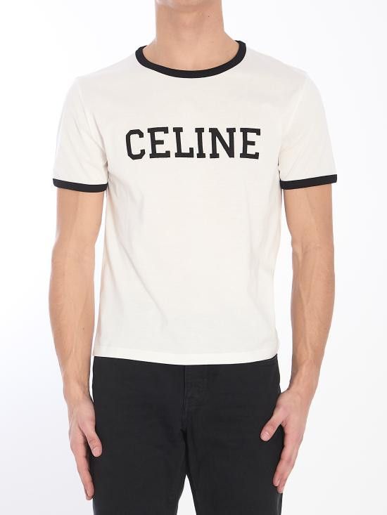 t-shirt 70's cropped celine jersey coton