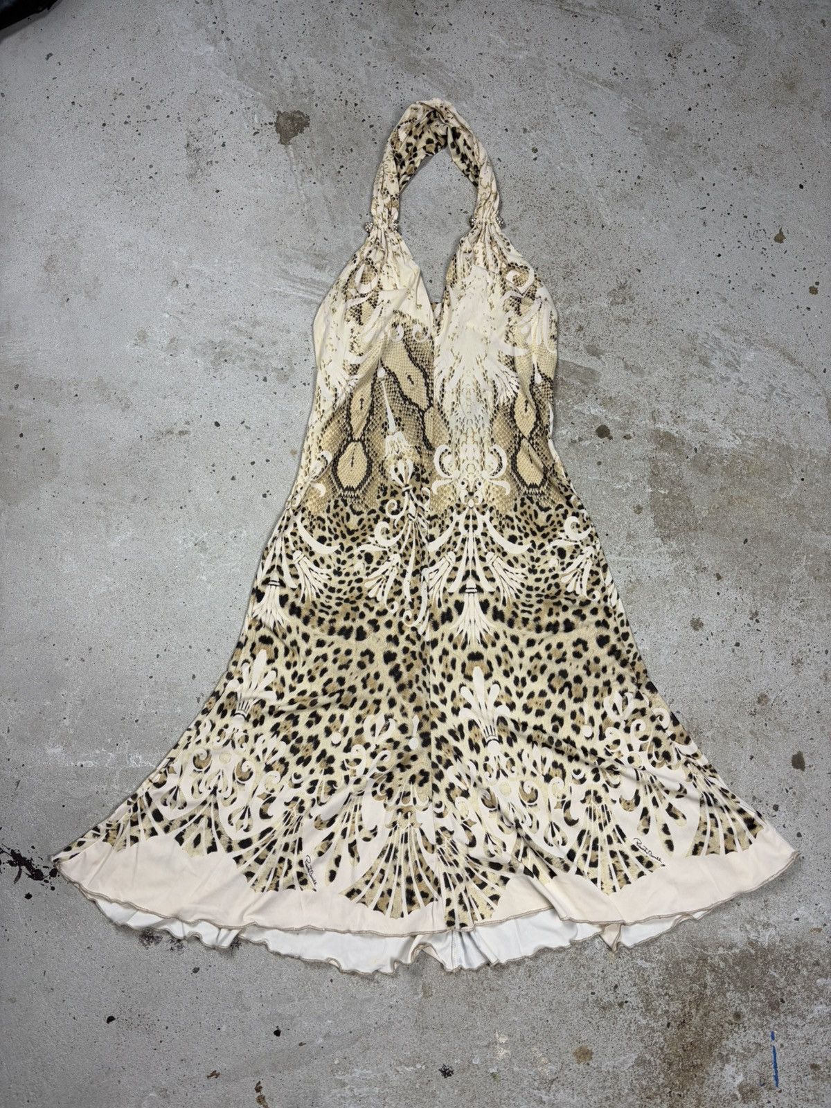 Roberto Cavalli Roberto Cavalli 2006 Leopard Snake Animal Print Halter Dress Size M / US 6-8 / IT 42-44 - 1 Thumbnail