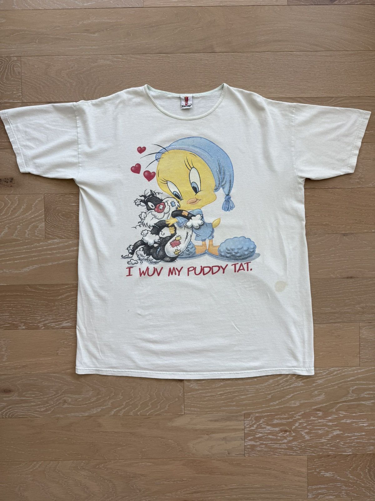 Warner Bros Vintage Tweety Bird Sylvester Puddy Tat Night Shirt Size ONE SIZE - 12 Thumbnail