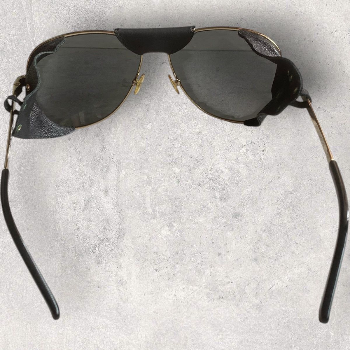 Balmain Balmain Aviator Leather Side Shield Sunglasses Size ONE SIZE - 4 Thumbnail