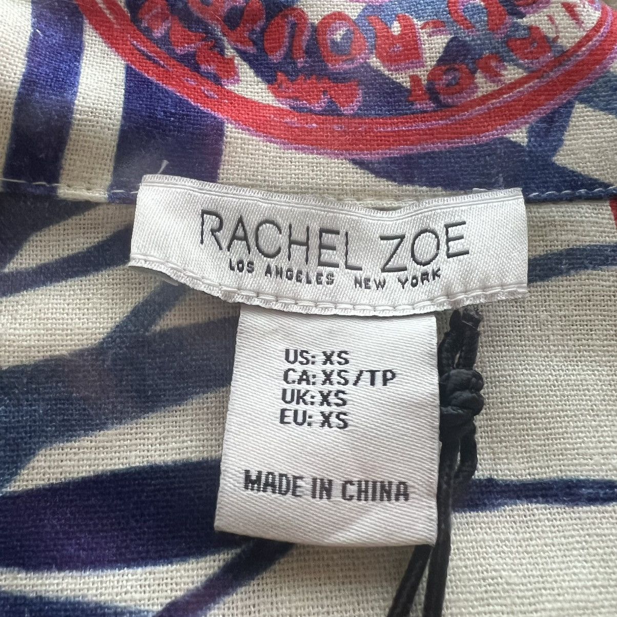 Rachel Zoe Rachel Zoe Linen Top Hawaiian Shirt Boxy Tropical Fruit XS Size XS / US 0-2 / IT 36-38 - 4 Thumbnail