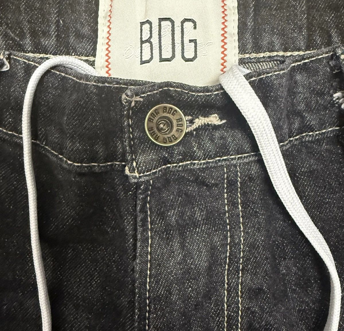 Bdg BDG Baggy Black Jeans (drawstrings) Size US 34 / EU 50 - 2 Thumbnail