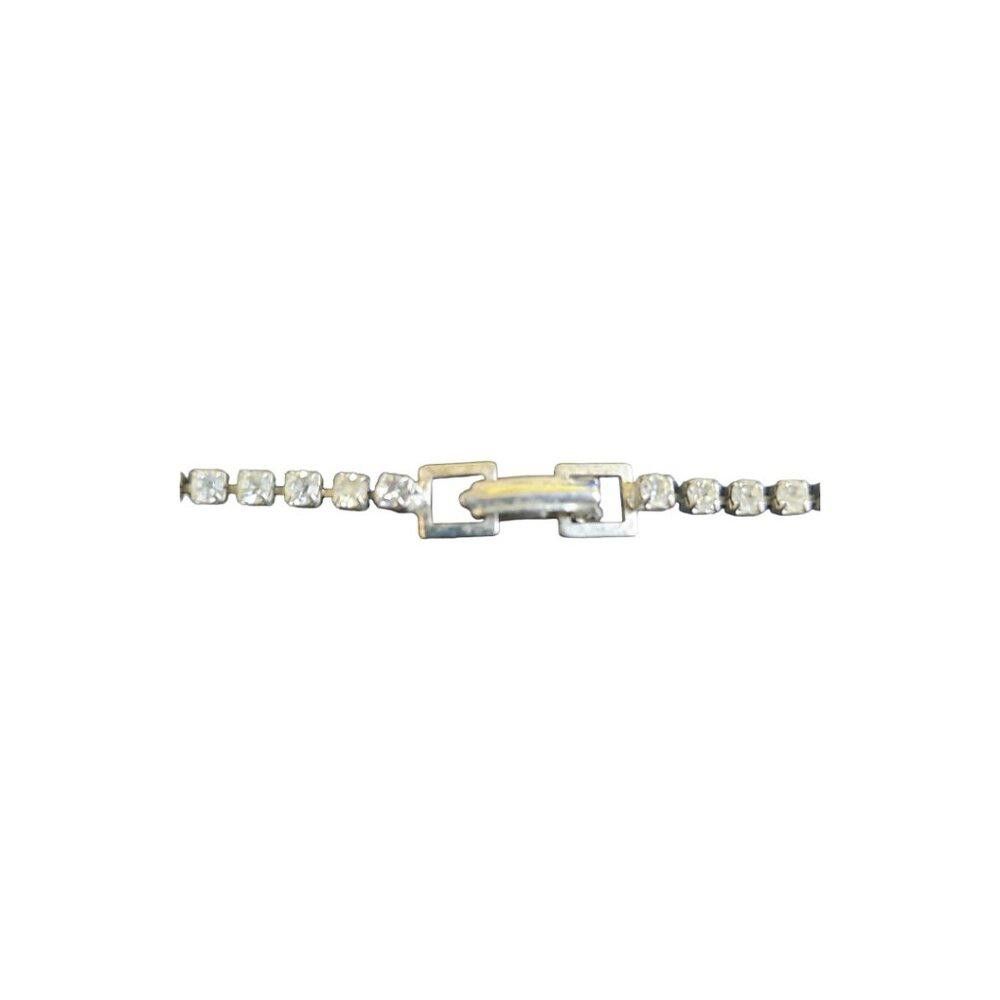Designer Cubic Zirconia Pear Shaped Silver Vintage Necklace 16" Size ONE SIZE - 7 Thumbnail