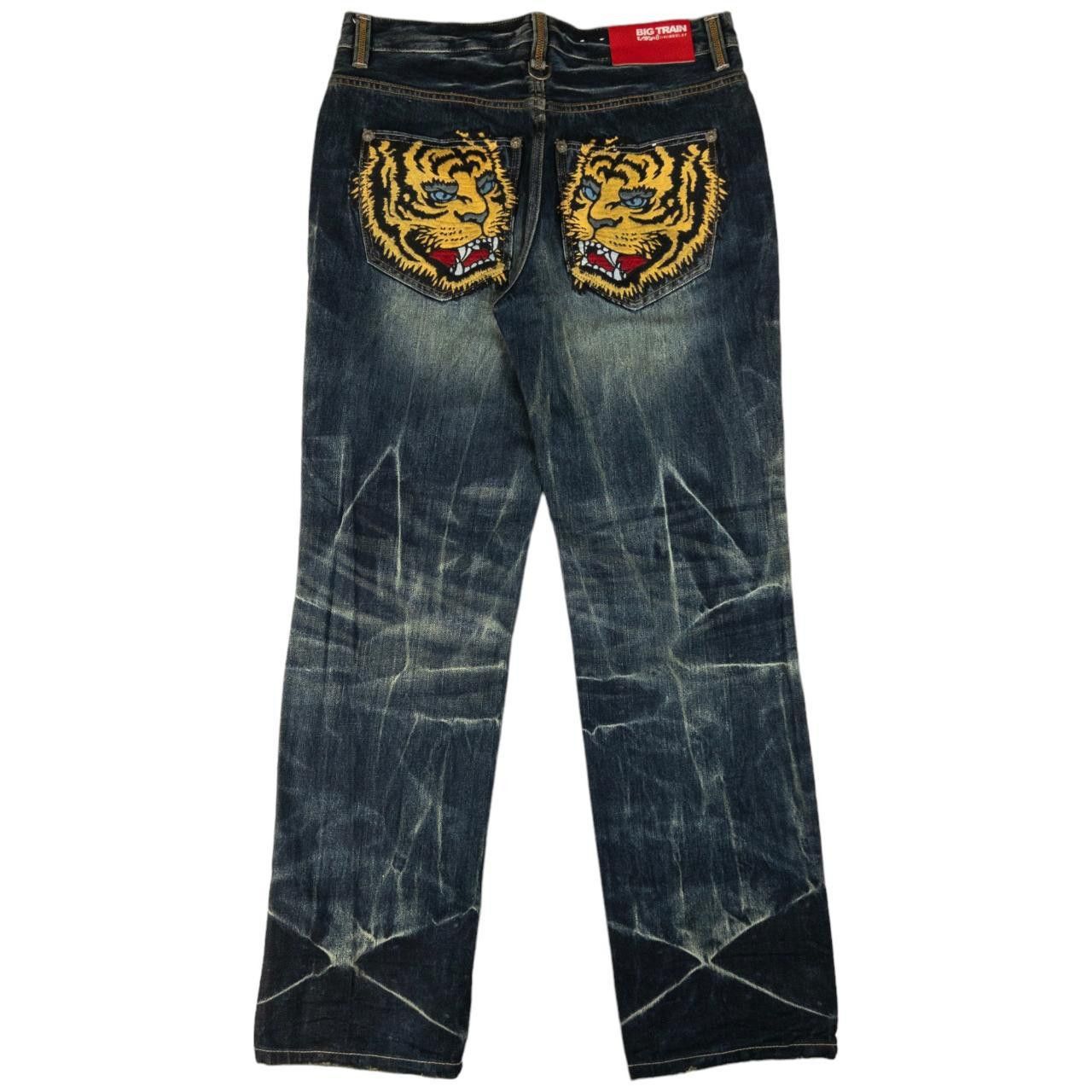 Other Vintage Big Train Embroidered Tiger Japanese Denim Jeans W35 Size US 35 - 2 Thumbnail