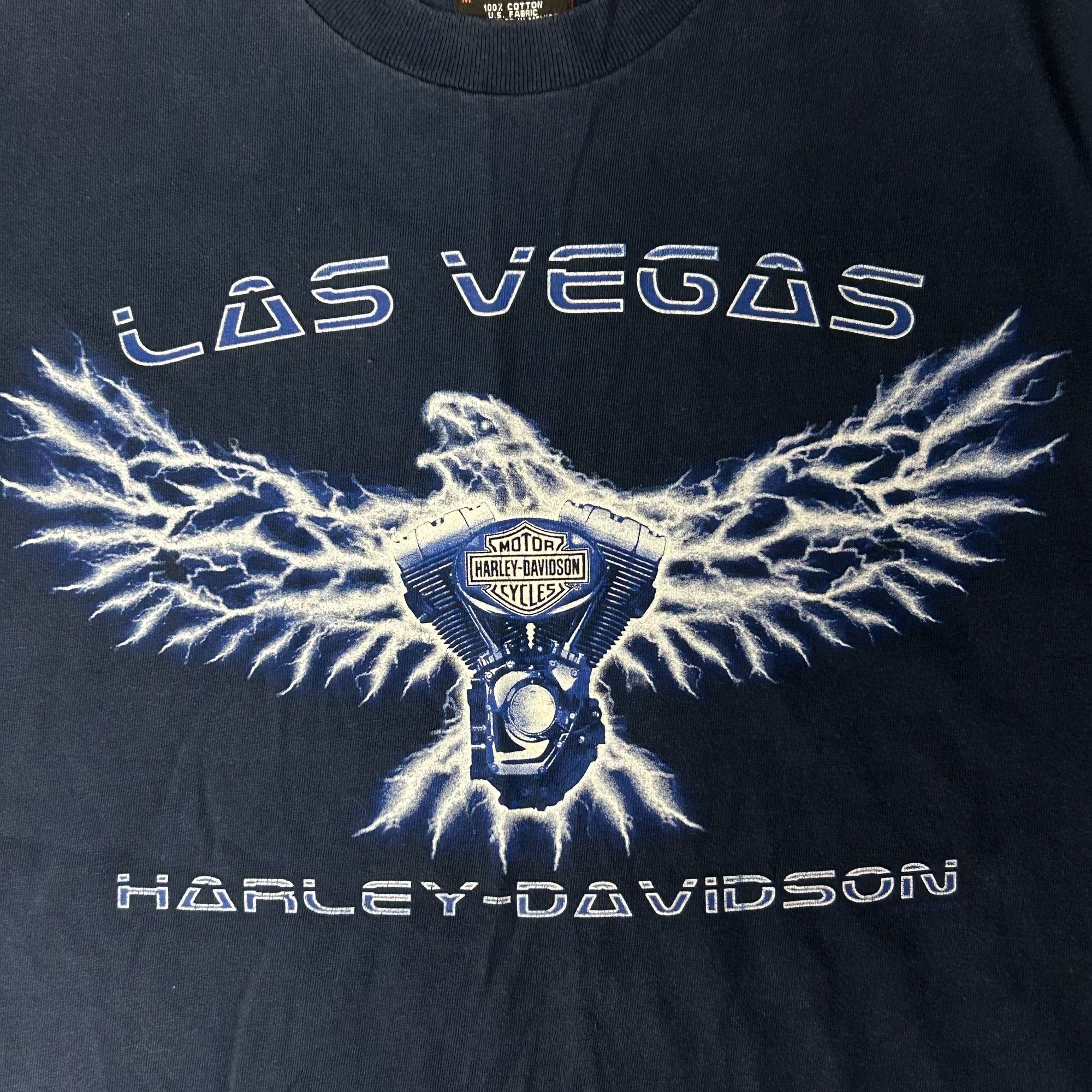 Harley Davidson Blue LIGHTNING ELECTRIC EAGLE City Skyline Motorcycle Biker Size US M / EU 48-50 / 2 - 4 Thumbnail