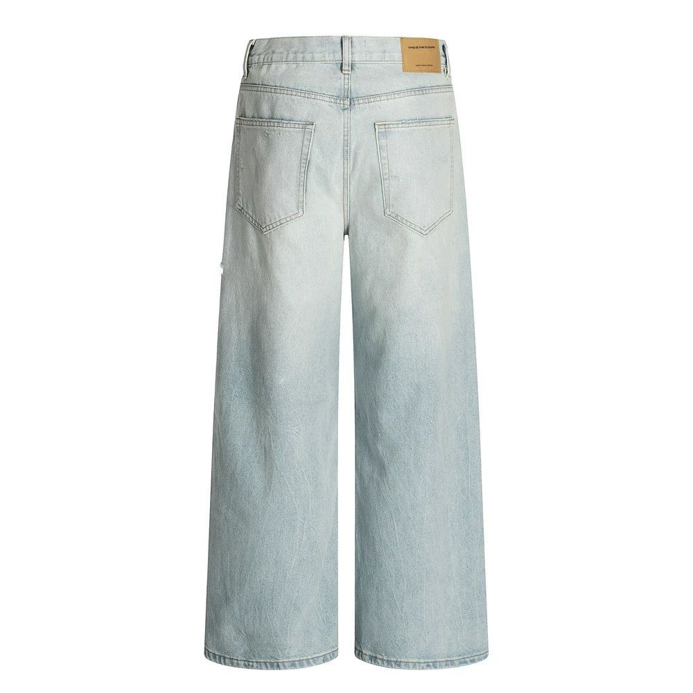 Japanese Brand × Jean Washed men's trendy punk gradient loose ripped jeans Size US 32 / EU 48 - 2 Thumbnail