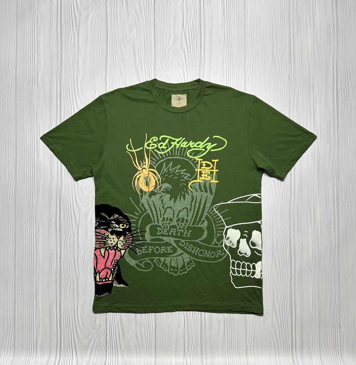 RARE Christian Audigier Ed Hardy Design Panther Spider Tee