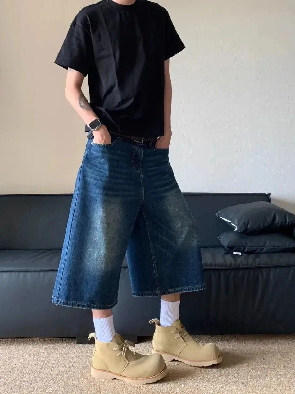 Japanese Brand Streetwear Washed Hip Hop Wide Leg Jorts Shorts y2k Size US 32 / EU 48 - 4 Thumbnail