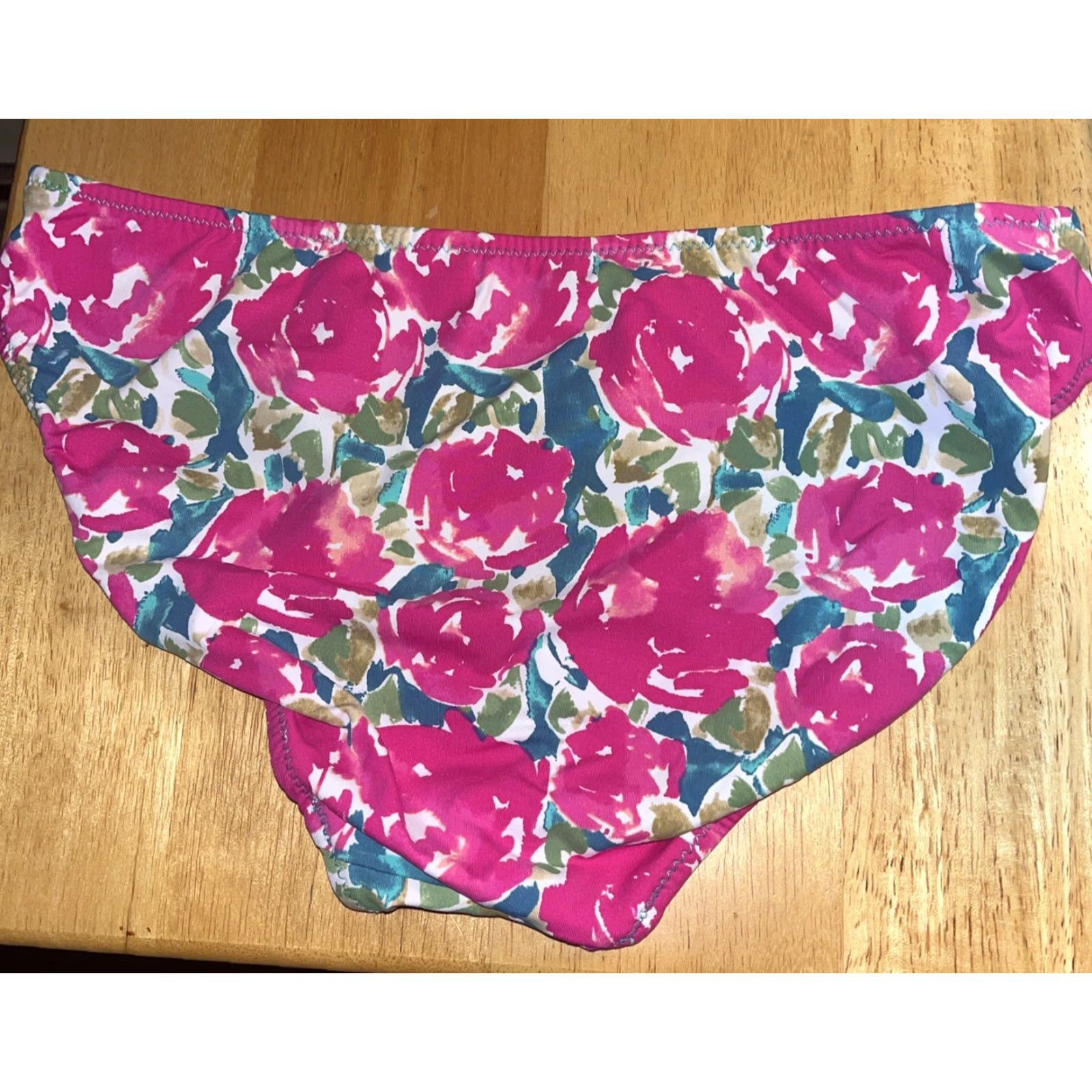 Vintage GARNET HILL Women's Bikini Bottom Size 2 Floral Pink Full Coverage Swimsuit Swimwear Size 26" / US 2 / IT 38 - 6 Thumbnail