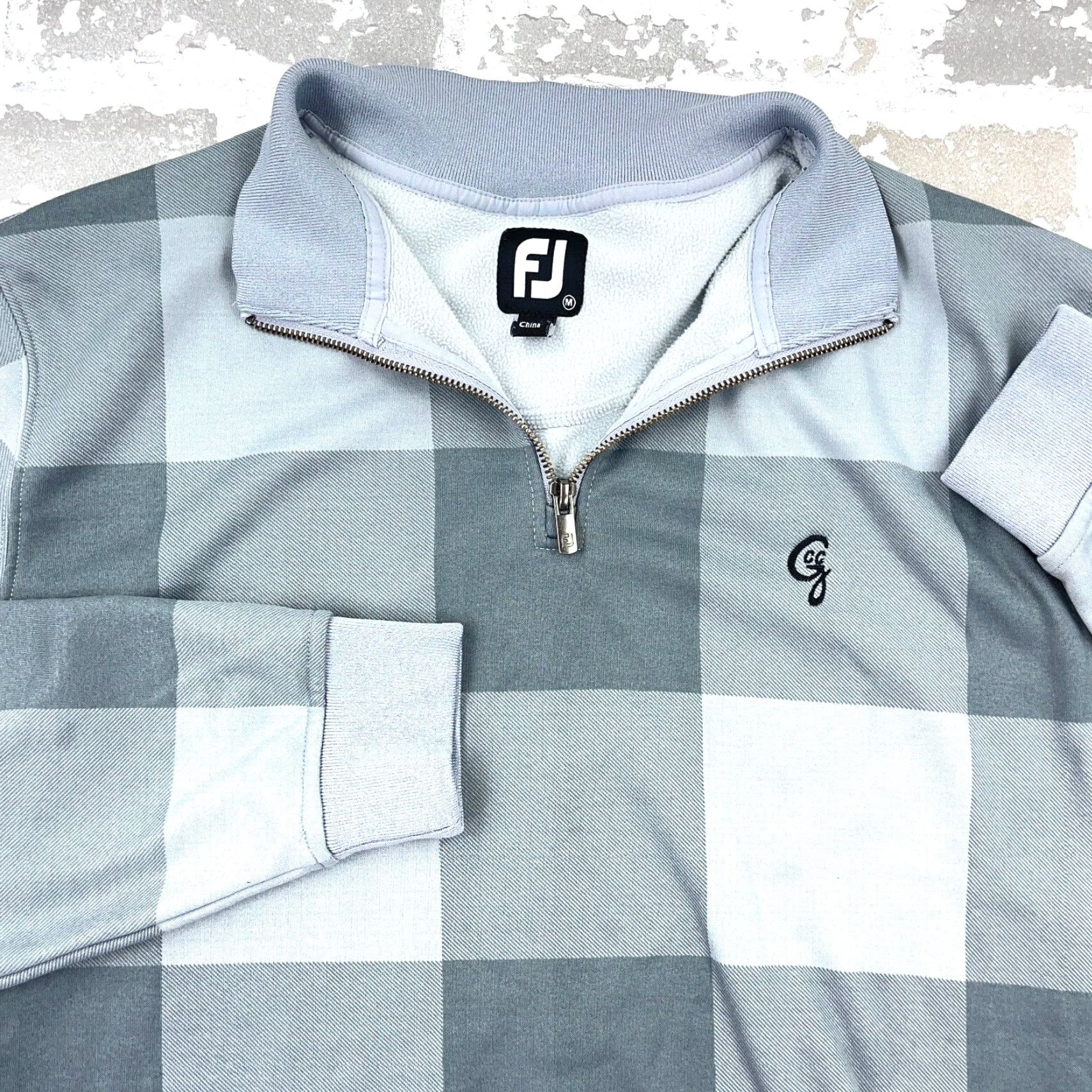 Footjoy FootJoy Sweater Men M Gray Pullover 1/4 Zip Plaid Logo Embroidered Zipper Golf Knit Jersey Mock Neck All Seasons Lightweight FJ Casual Workwear Size US M / EU 48-50 / 2 - 2 Thumbnail