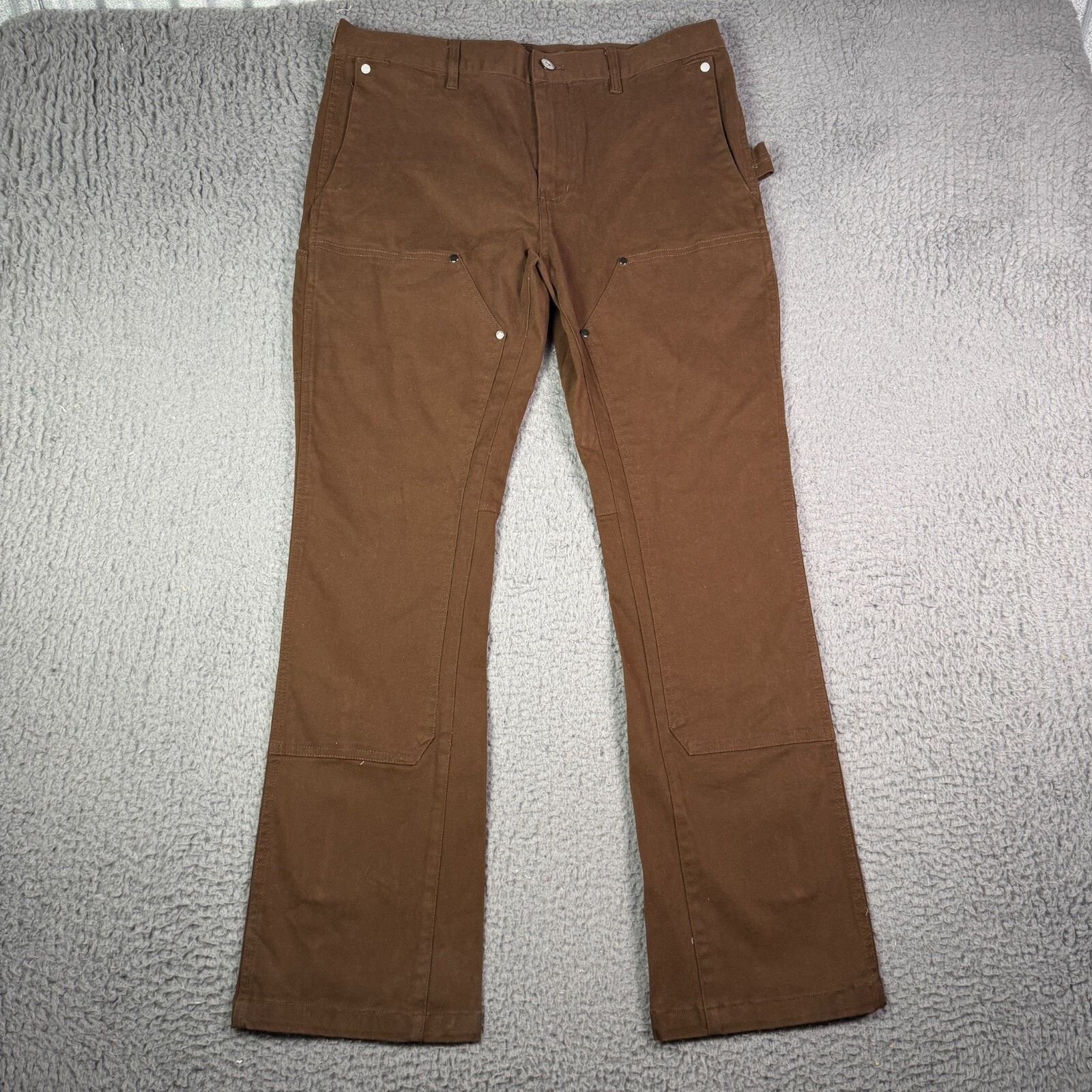 Black Icon Black Icon Pants XL 34x30 Brown Double Knee Flared Carpenter Size US 34 / EU 50 - 2 Thumbnail