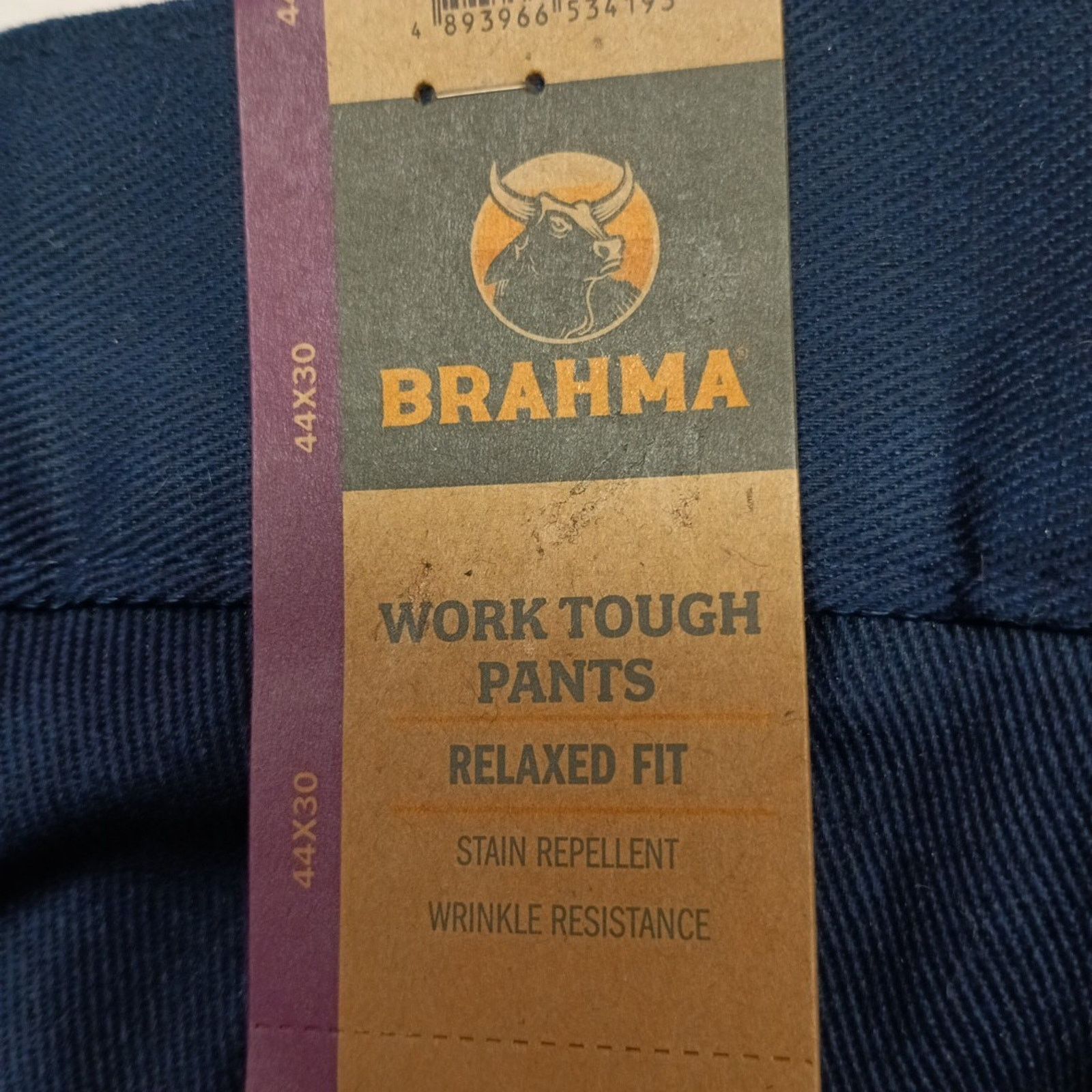 Other Brahma Mens Work Tough Pants Durable Size 44x30 Blue Relaxed Size US 44 / EU 60 - 2 Thumbnail