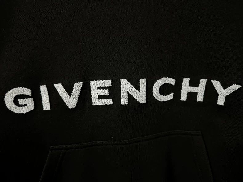 Givenchy Givenchy Classic Flocking Logo Letter Black Hooded Sweatsh Size US S / EU 44-46 / 1 - 4 Thumbnail