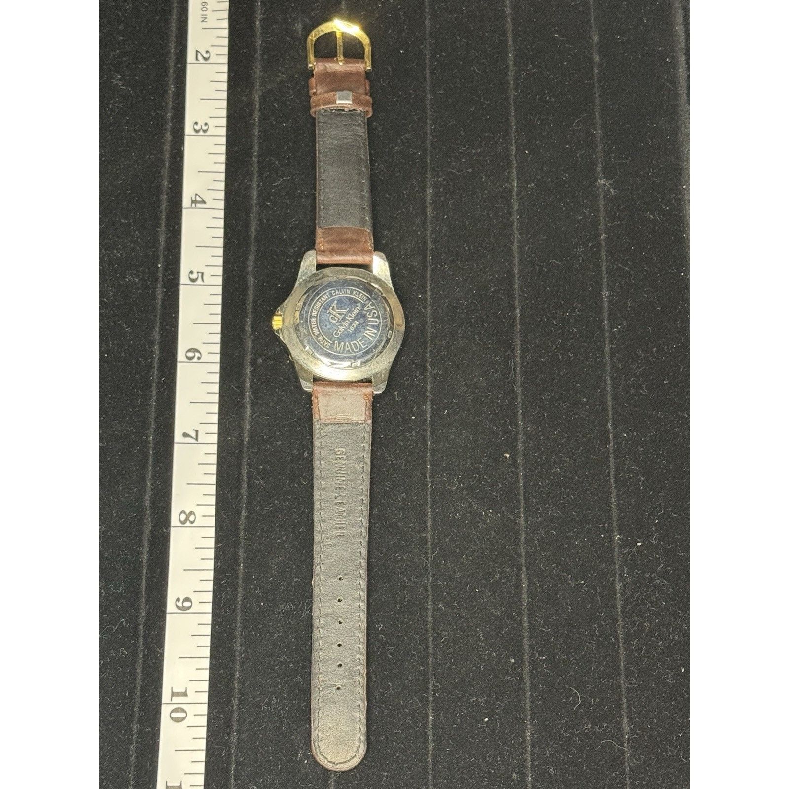 Calvin Klein Calvin Klein Quartz Gold Silver Tone Watch USA Leather Band Size ONE SIZE - 3 Thumbnail