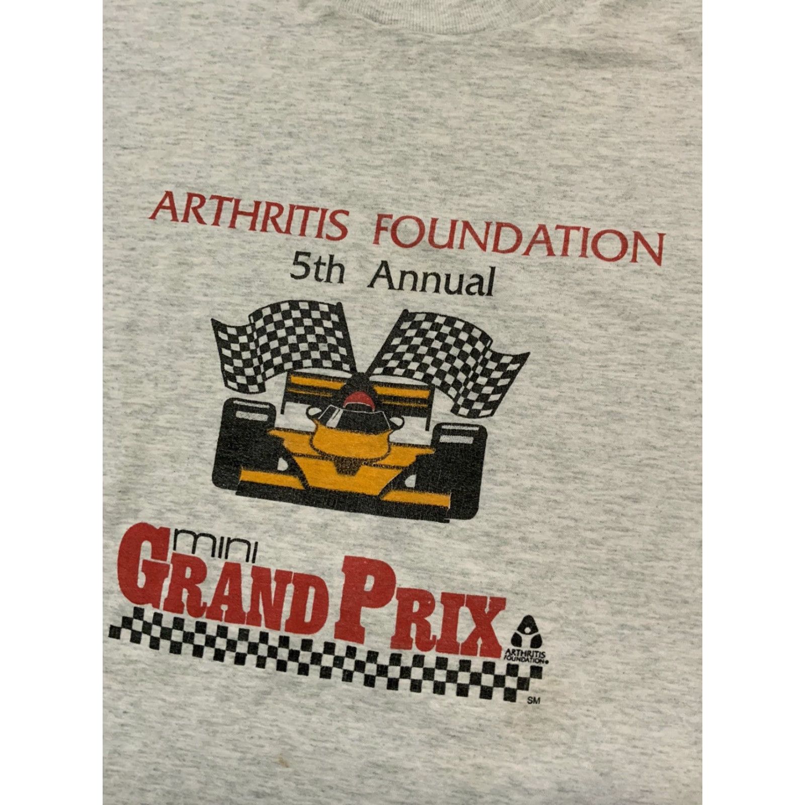 Fruit Of The Loom VINTAGE Arthritis Foundation Mini Grand Prix Racing L/S 50/50 Single Stitch T-Shirt XL Gray Mens Size US XL / EU 56 / 4 - 2 Thumbnail