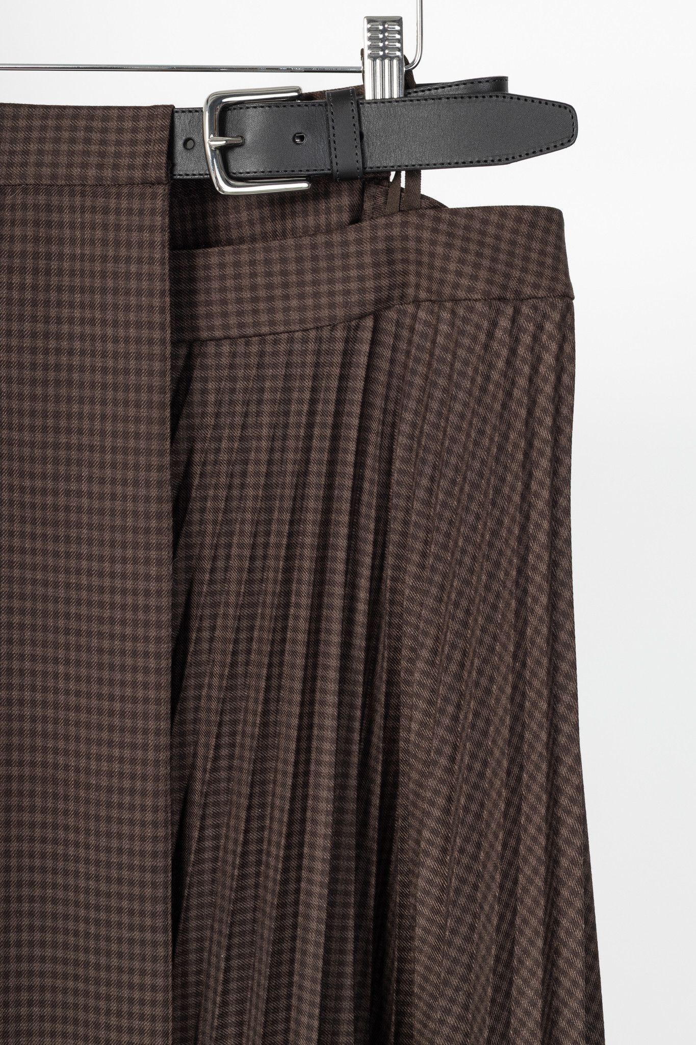 Tibi Tibi Brown Multi Jett Suiting Plaid Pleated Wrap Skirt Size 28" / US 6 / IT 42 - 4 Thumbnail