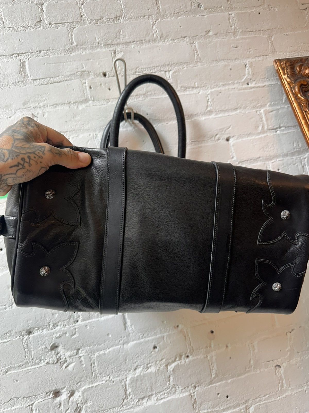 Chrome Hearts FULL LEATHER HUGE XXL LUGGAGE CHROME HEARTS DUFFLE BAG Size ONE SIZE - 10 Thumbnail