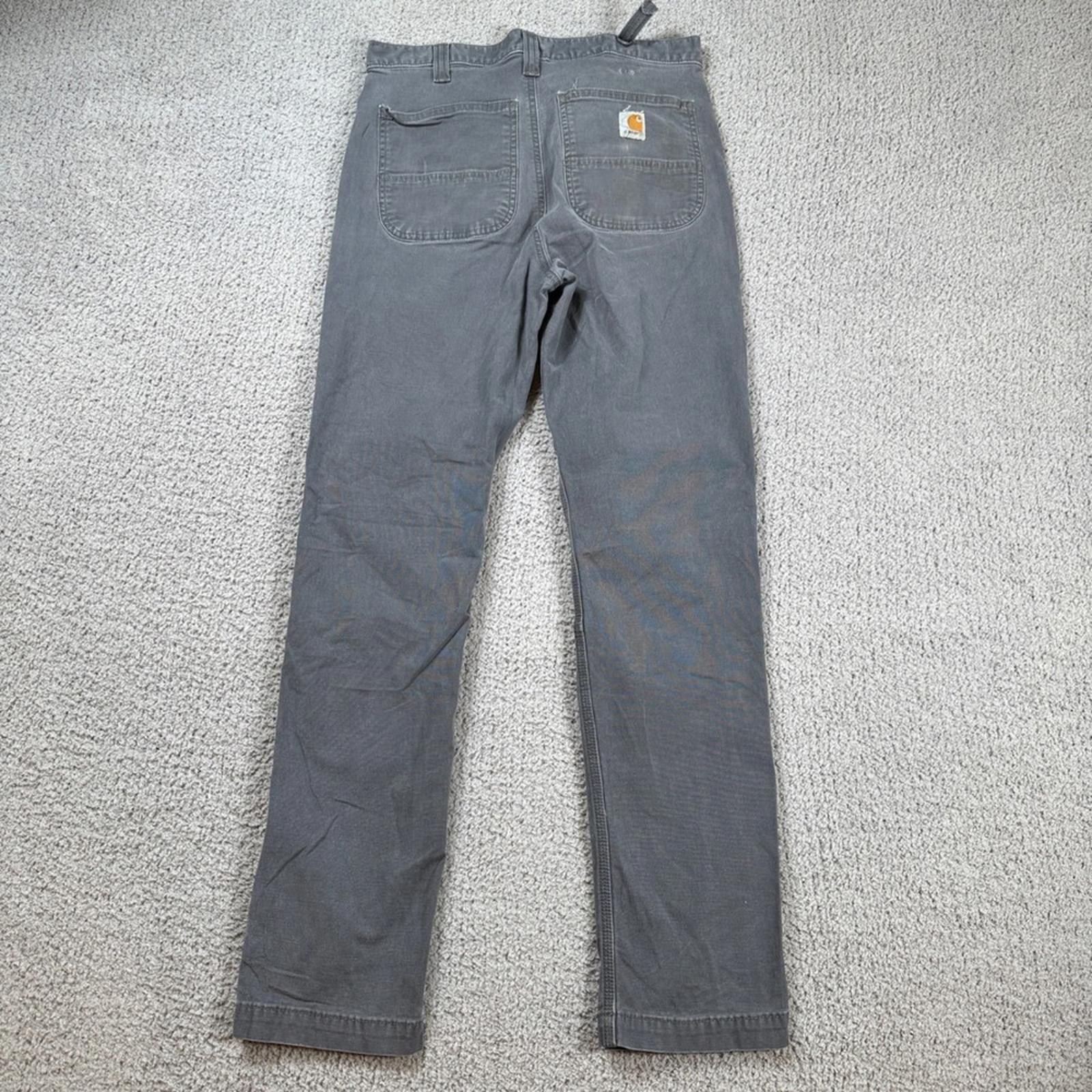Carhartt Carhartt Mens 32x32 Straight Fit Work Pants Gray Cotton Size US 32 / EU 48 - 2 Thumbnail