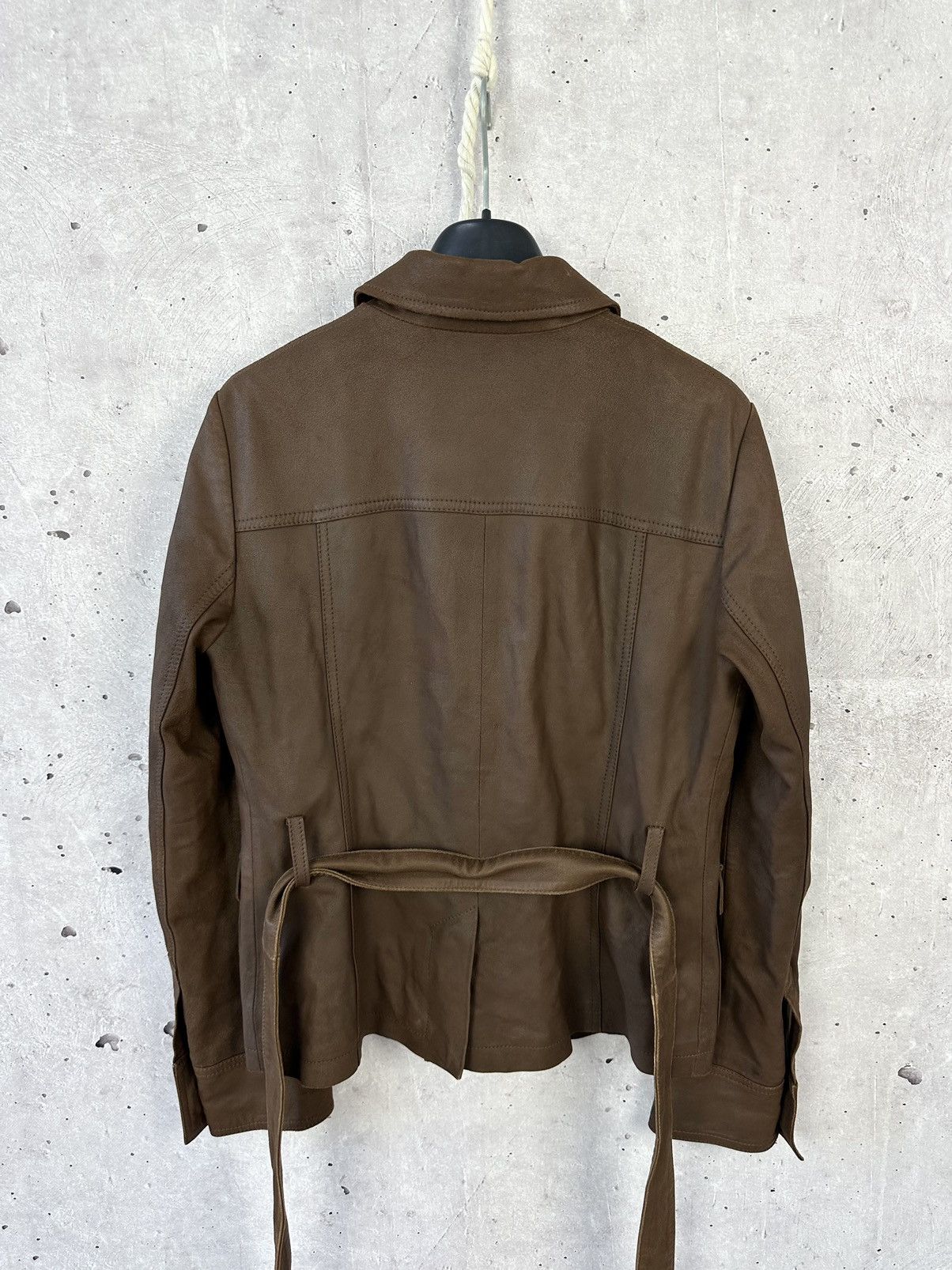 Weekend Max Mara Max Mara Weekend Brown Leather Buttons Jacket With Belt Size M / US 6-8 / IT 42-44 - 8 Thumbnail