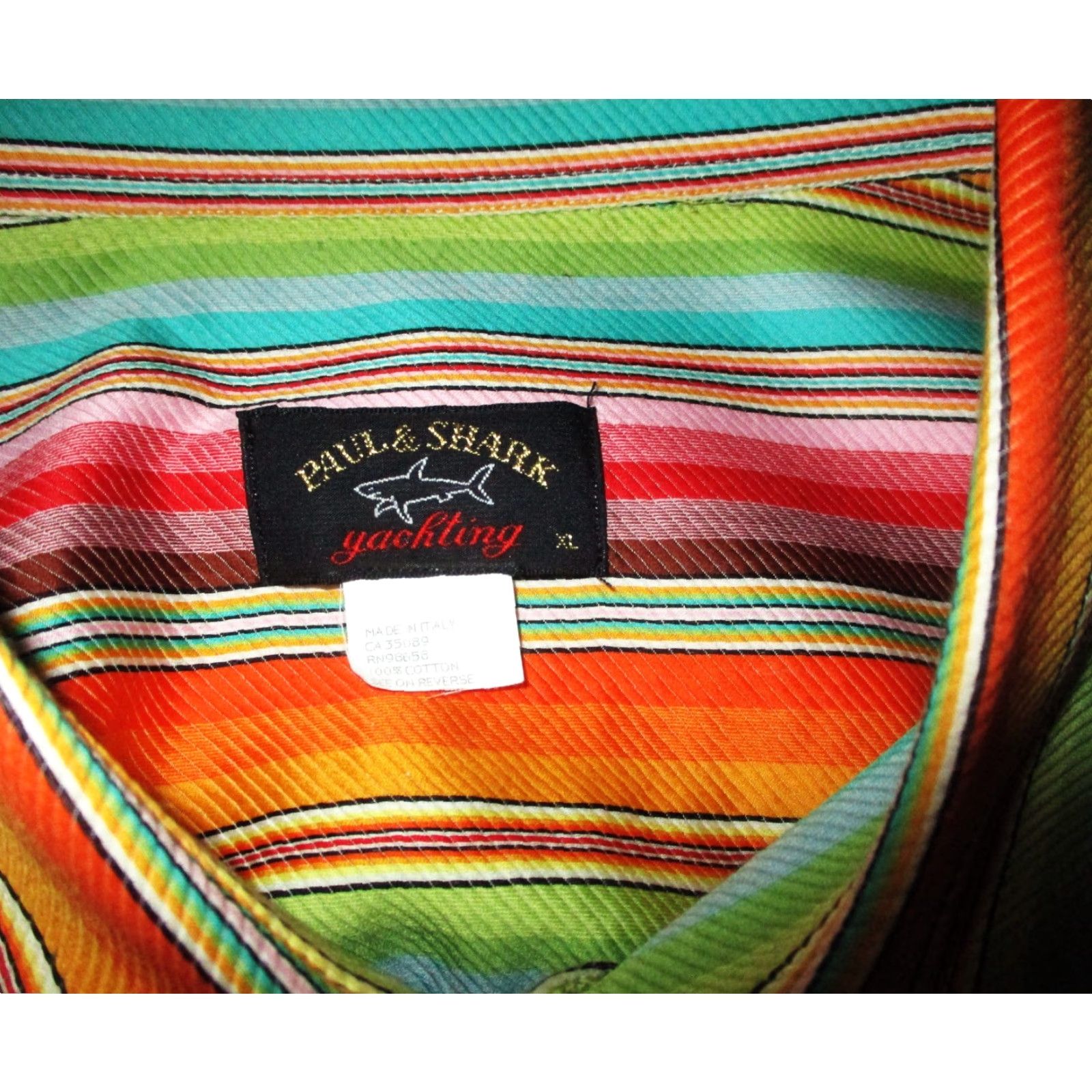 Paul & Shark VINTAGE PAUL & SHARK Yachting Orange Striped Long Sleeve Shirt Mens XL Size US XL / EU 56 / 4 - 6 Thumbnail