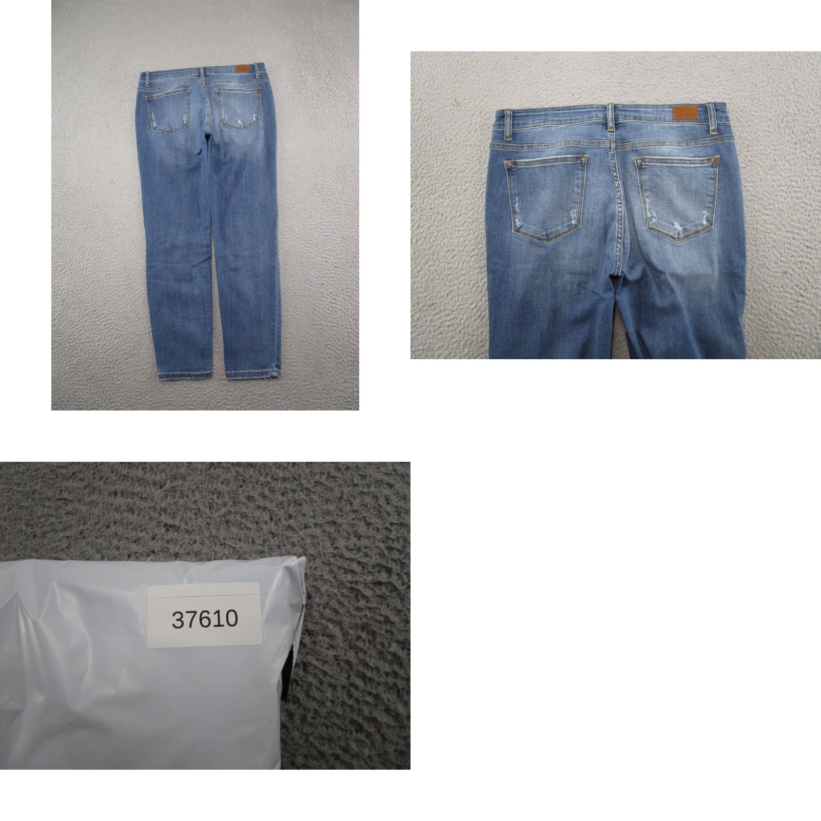 Denime Judy Blue Jeans Distressed Stretch Denim Straight Womens Size 15x32 Blue 5-Pocket Design Vintage No Size 36" / US 14 / IT 50 - 9 Thumbnail
