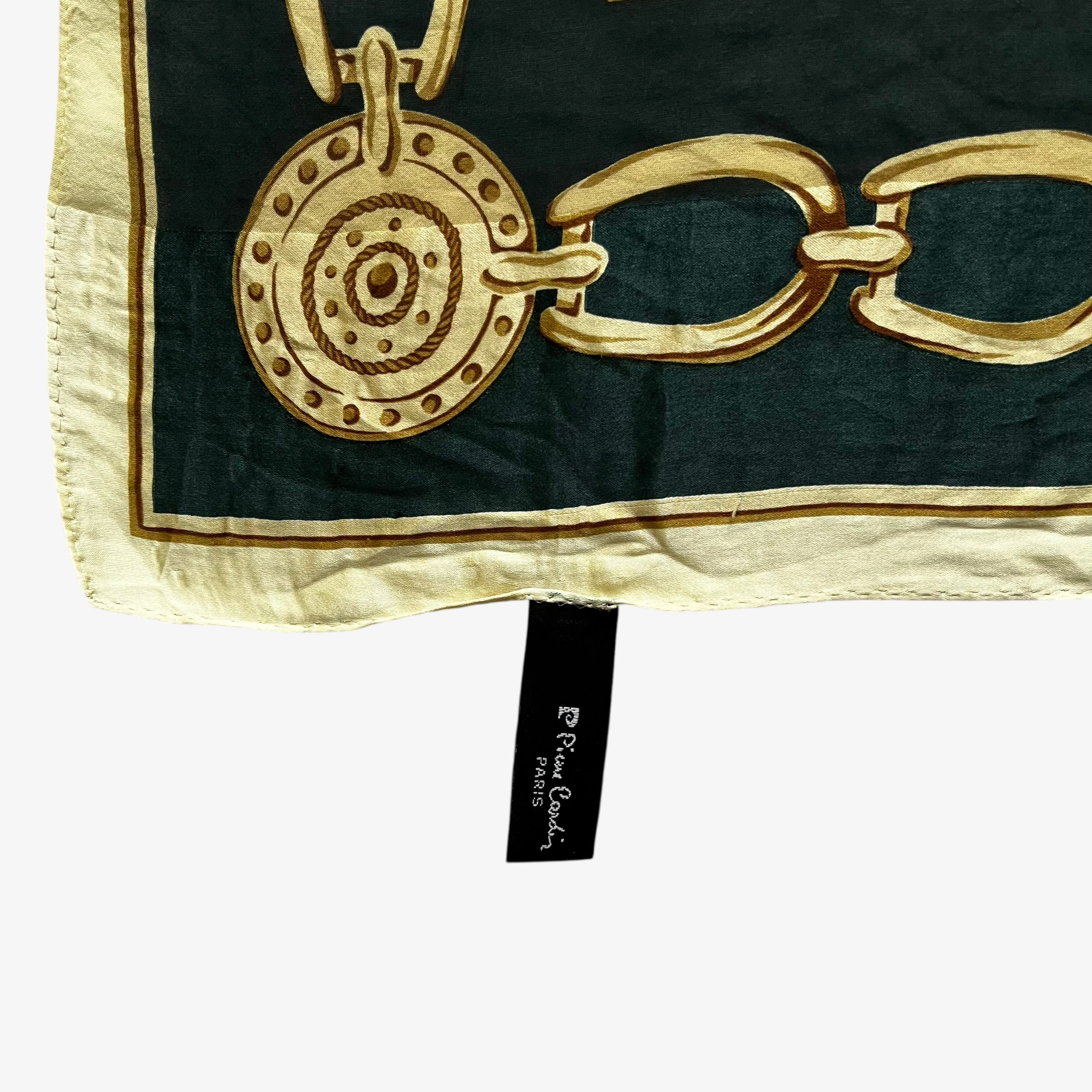 Pierre Cardin Vintage 90s Pierre Cardin Equestrian Chain Print Silk Scarf Size ONE SIZE - 3 Thumbnail