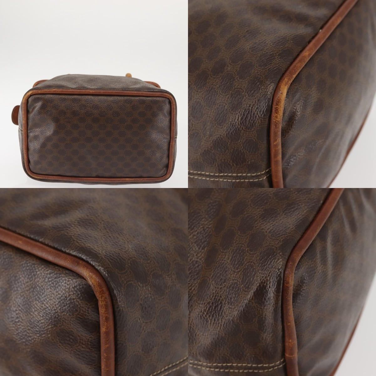 Celine CELINE Macadam Canvas Hand Bag Pvc Leather Brown Gold Size ONE SIZE - 10 Thumbnail