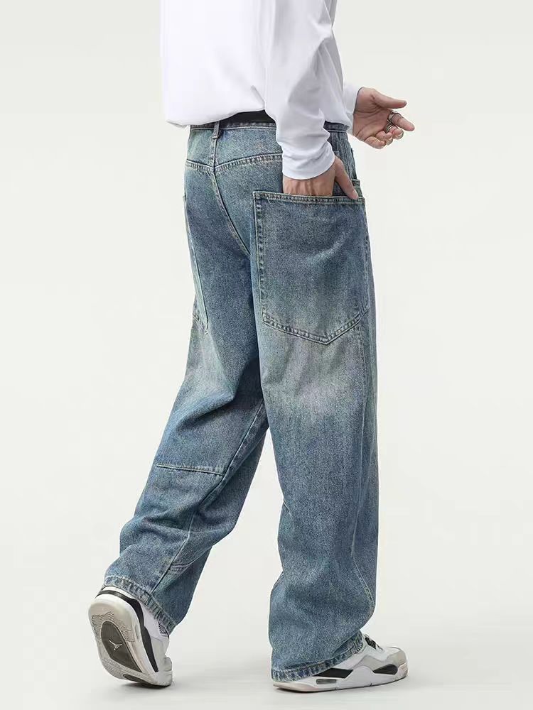 Japanese Brand × Jean Vintage street spliced washed and worn loose jeans Size US 34 / EU 50 - 4 Thumbnail