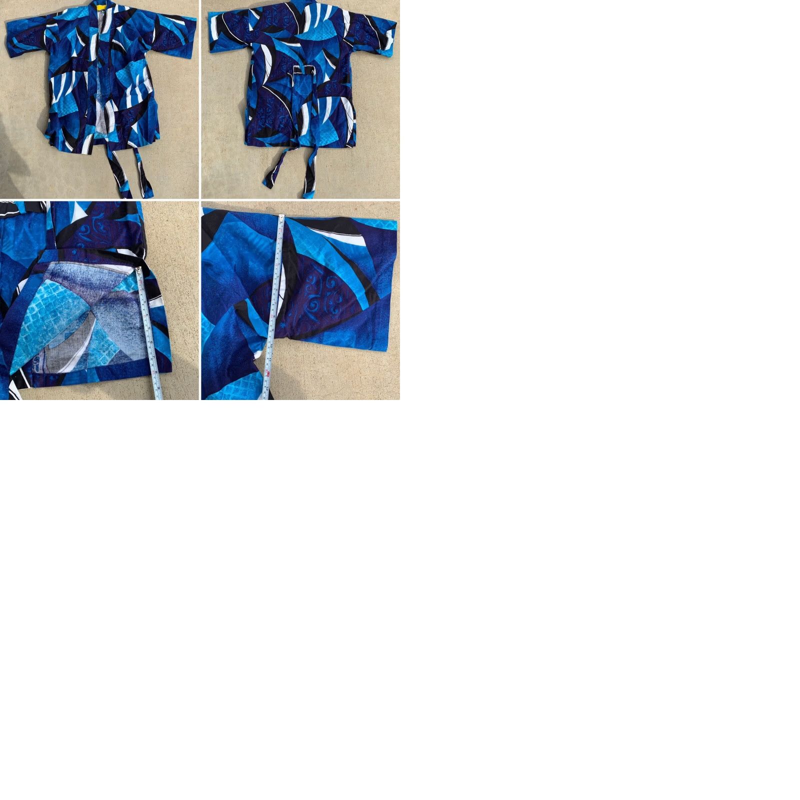 Sears VINTAGE Sears Hawaii Hawaiian Kimono Robe Cover Up L 100% Cotton Blue Beach Sportswear/Beach Size ONE SIZE - 9 Thumbnail