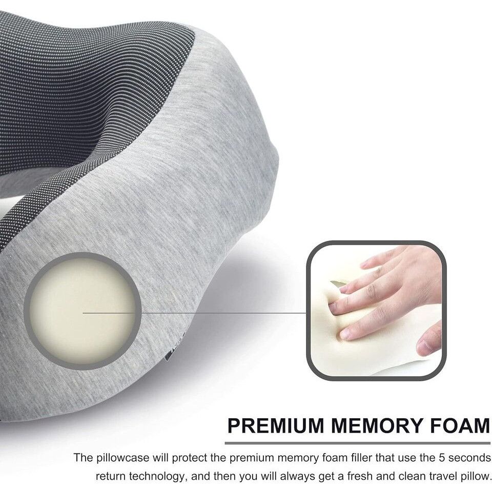 Other Travel Neck Pillow , 100% Pure Memory Foam Pillow, Portable Size ONE SIZE - 4 Thumbnail