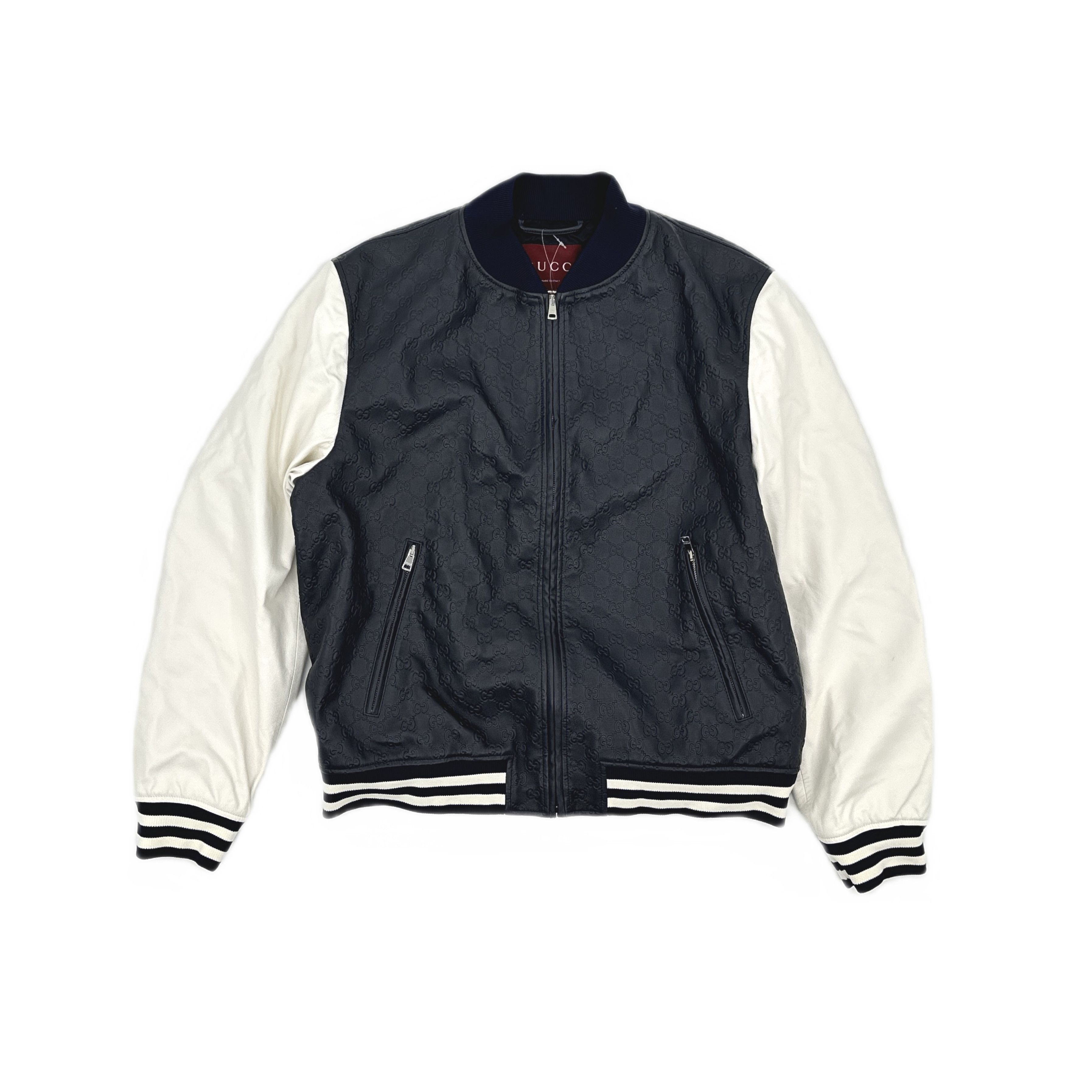 Gucci Gucci GG Embossed Leather Bomber Jacket 54 Size US L / EU 52-54 / 3 - 1 Thumbnail