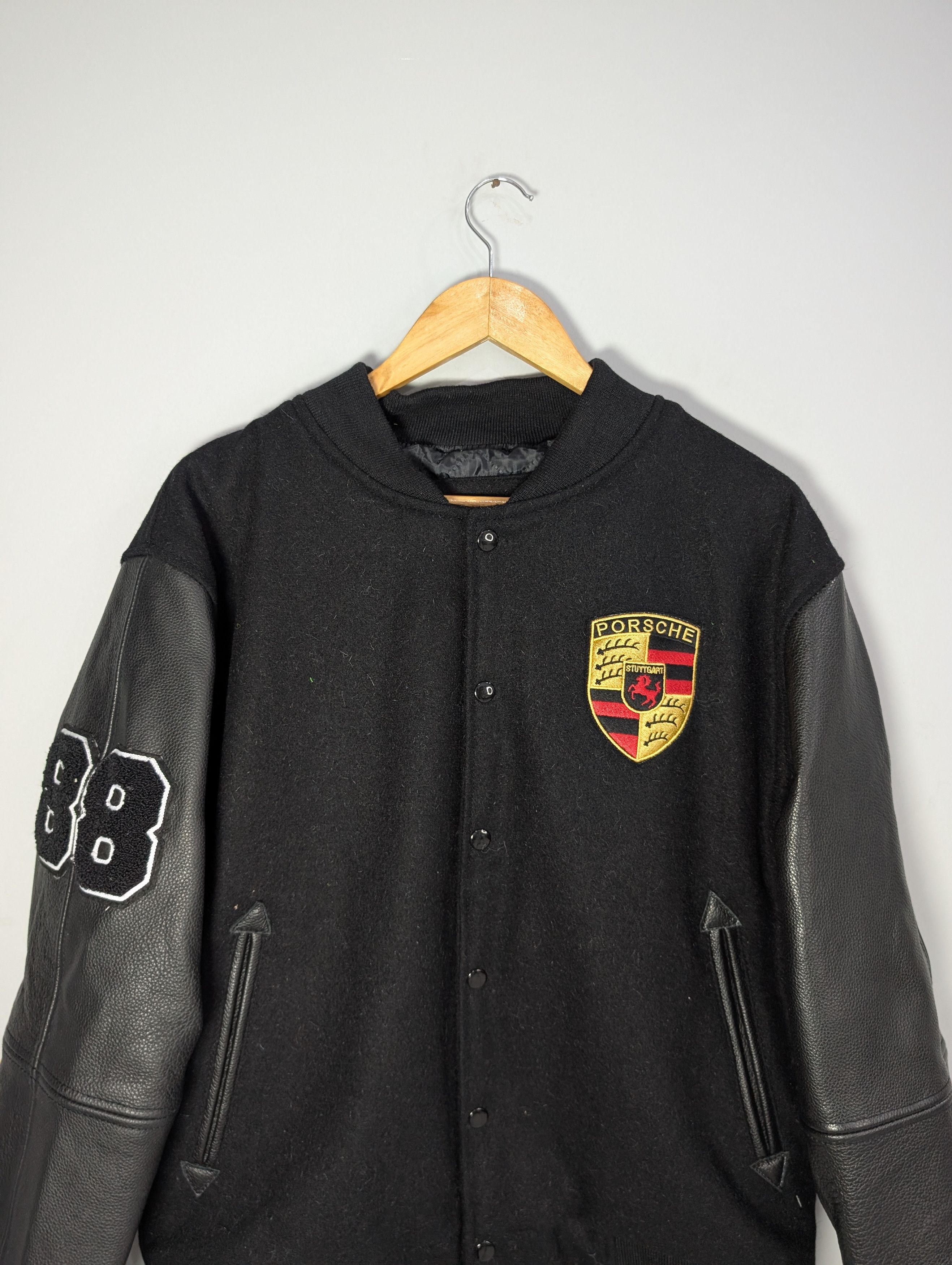 Vintage Porsche 911 Turbo Vintage 90s Real Leather Jacket Size L / US 10 / IT 46 - 3 Thumbnail