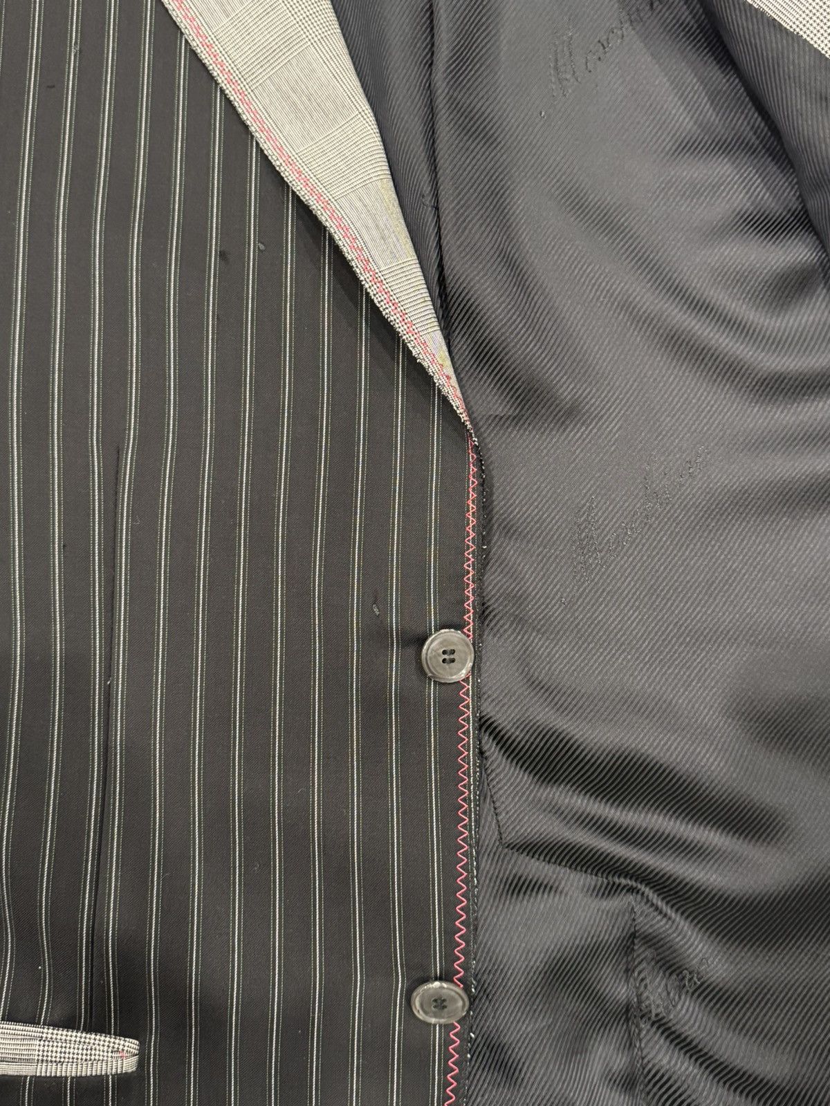Moschino Moschino Pin Striped Blazer Black Avant Garde Jacket Size 42R - 6 Thumbnail