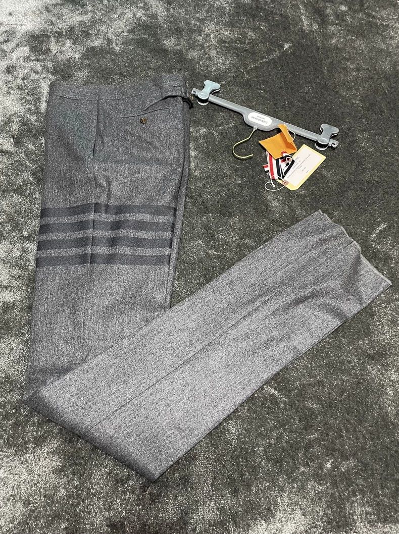 Thom Browne Size 1 Dark four-bar flannel men's trousers 25