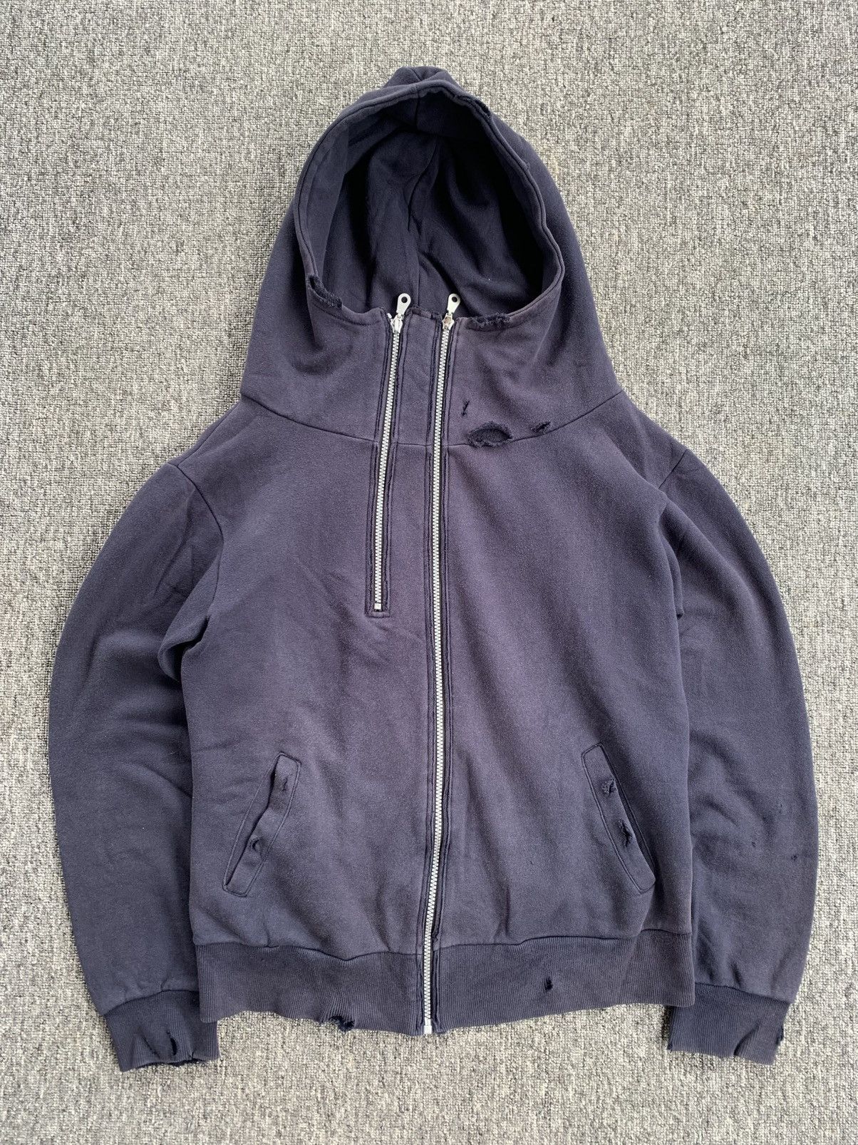 Other Topswake Distressed Double Zip Vintage Sunfaded Hoodie Size US L / EU 52-54 / 3 - 4 Thumbnail