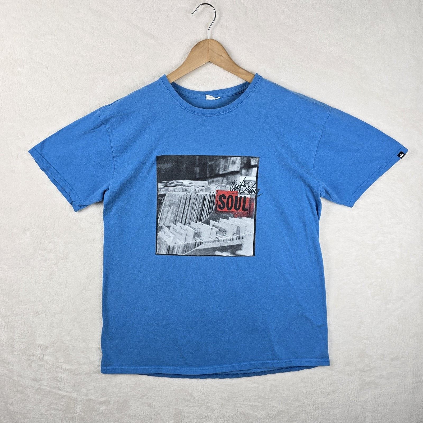 Quiksilver Y2K Quiksilver Soul Vinyl Hip Hop Blue Shirt Men's Large Size US L / EU 52-54 / 3 - 2 Thumbnail