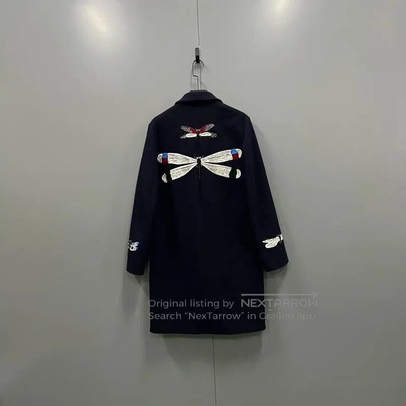 Valentino Valentino Men's Navy Long Coat for Spring . Size US M / EU 48-50 / 2 - 2 Thumbnail