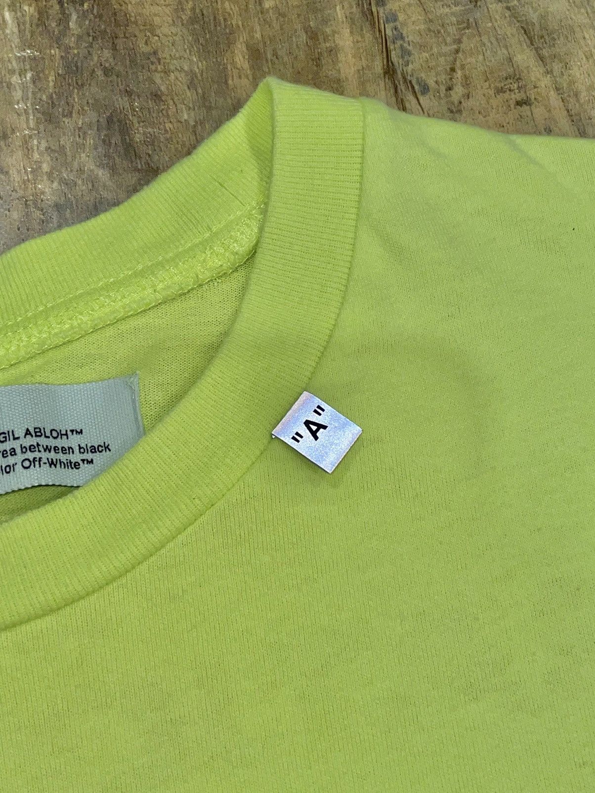 Off-White RARE Off-White Rationalism Neon Green Logo Tee Size US M / EU 48-50 / 2 - 7 Thumbnail