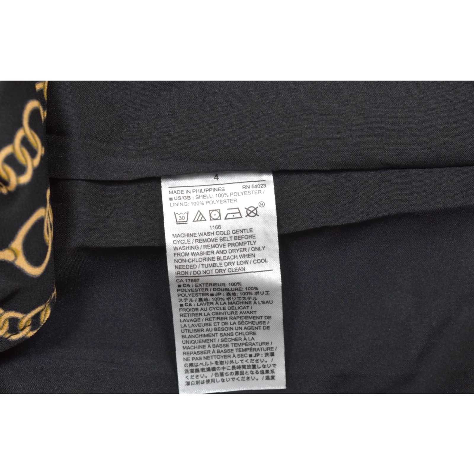 Banana Republic Banana Republic Shirt Dress Black Gold Chain Print Belted Midi Shirt Dress Womens Size 4 Size S / US 4 / IT 40 - 7 Thumbnail