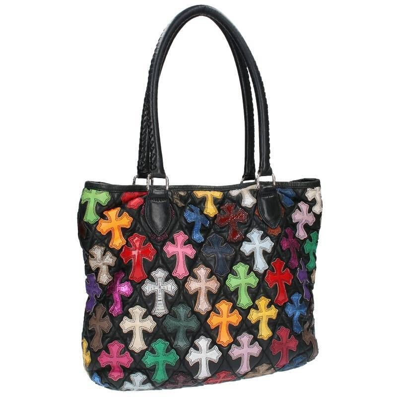 Pre-owned Chrome Hearts Cemetery Cross Multicolor Tote Bag | ModeSens
