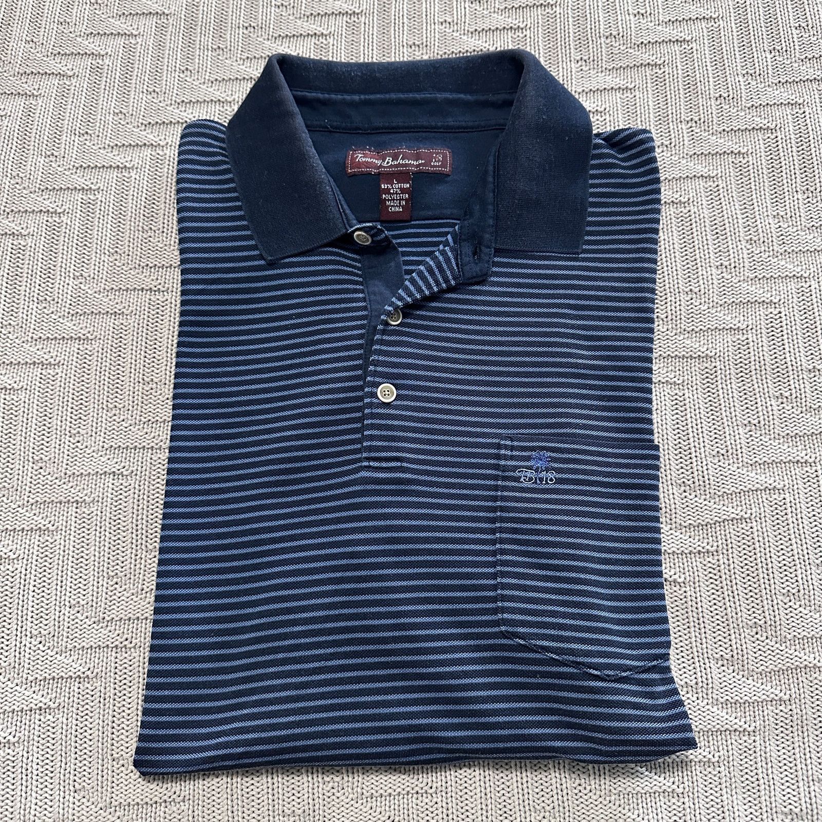 Tommy Bahama Tommy Bahama navy striped polo Size US L / EU 52-54 / 3 - 1 Thumbnail