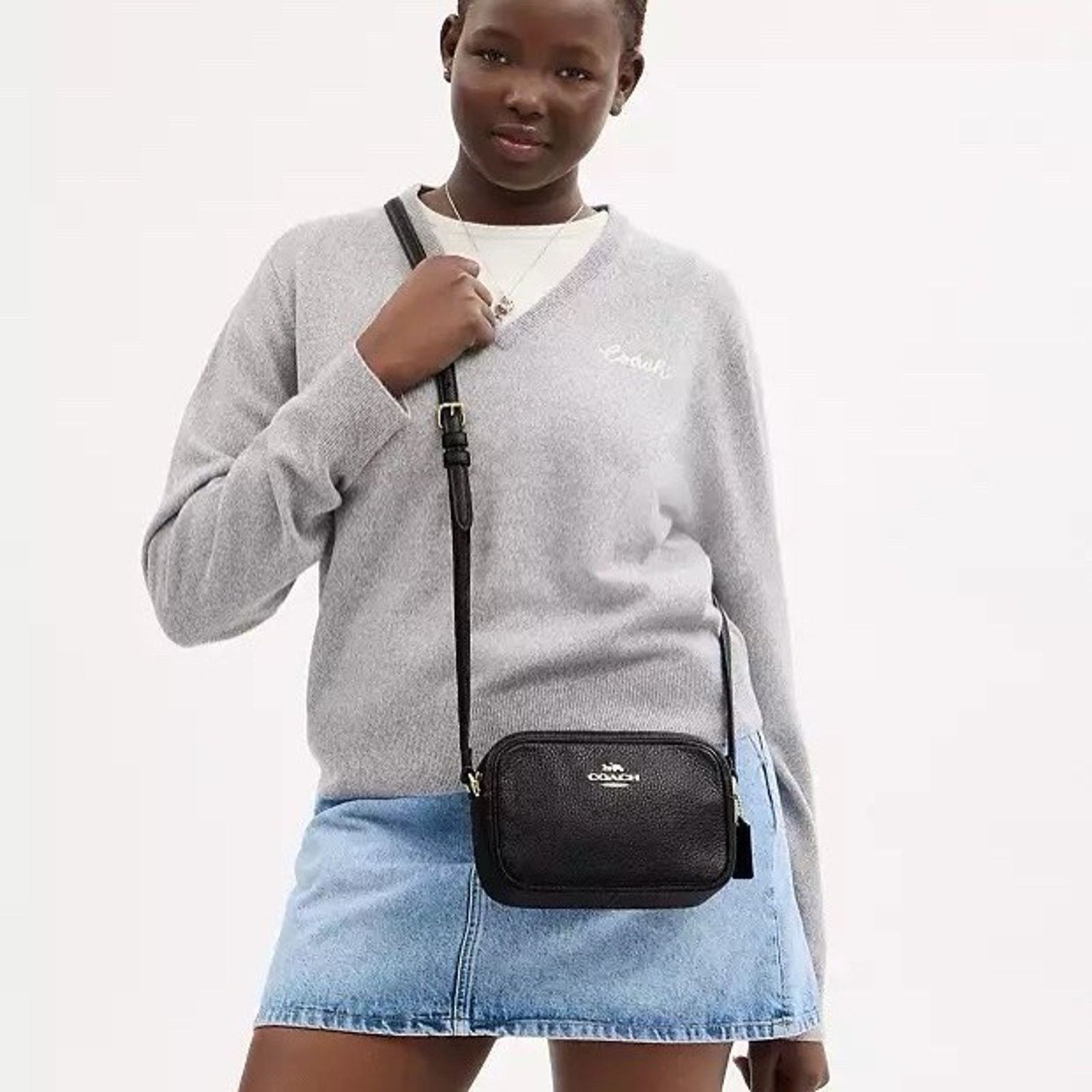 Coach NWT COACH CQ875 Mini Jamie Camera Bag Purse Leather Black Size ONE SIZE - 7 Thumbnail