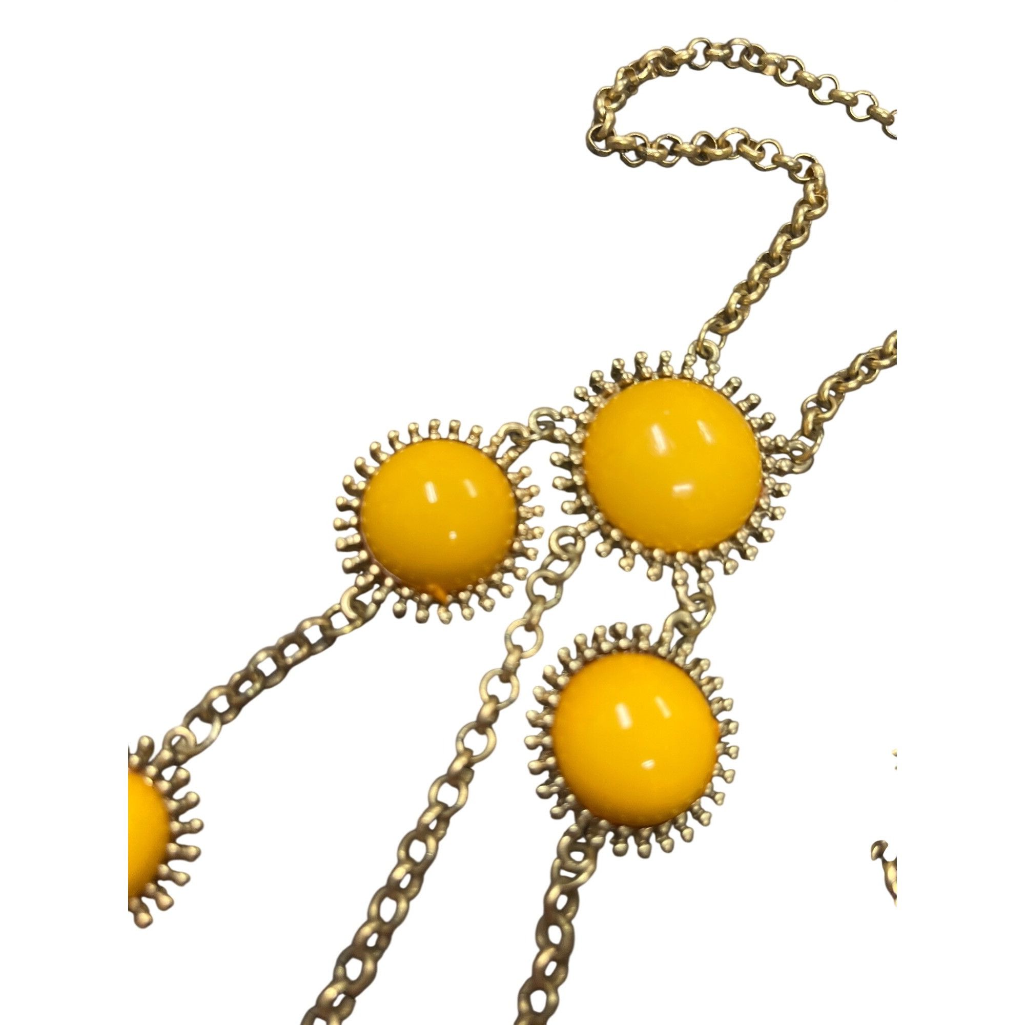 Coldwater Creek Coldwater Creek women's gold plated yellow beaded fashion ne Size ONE SIZE - 4 Thumbnail