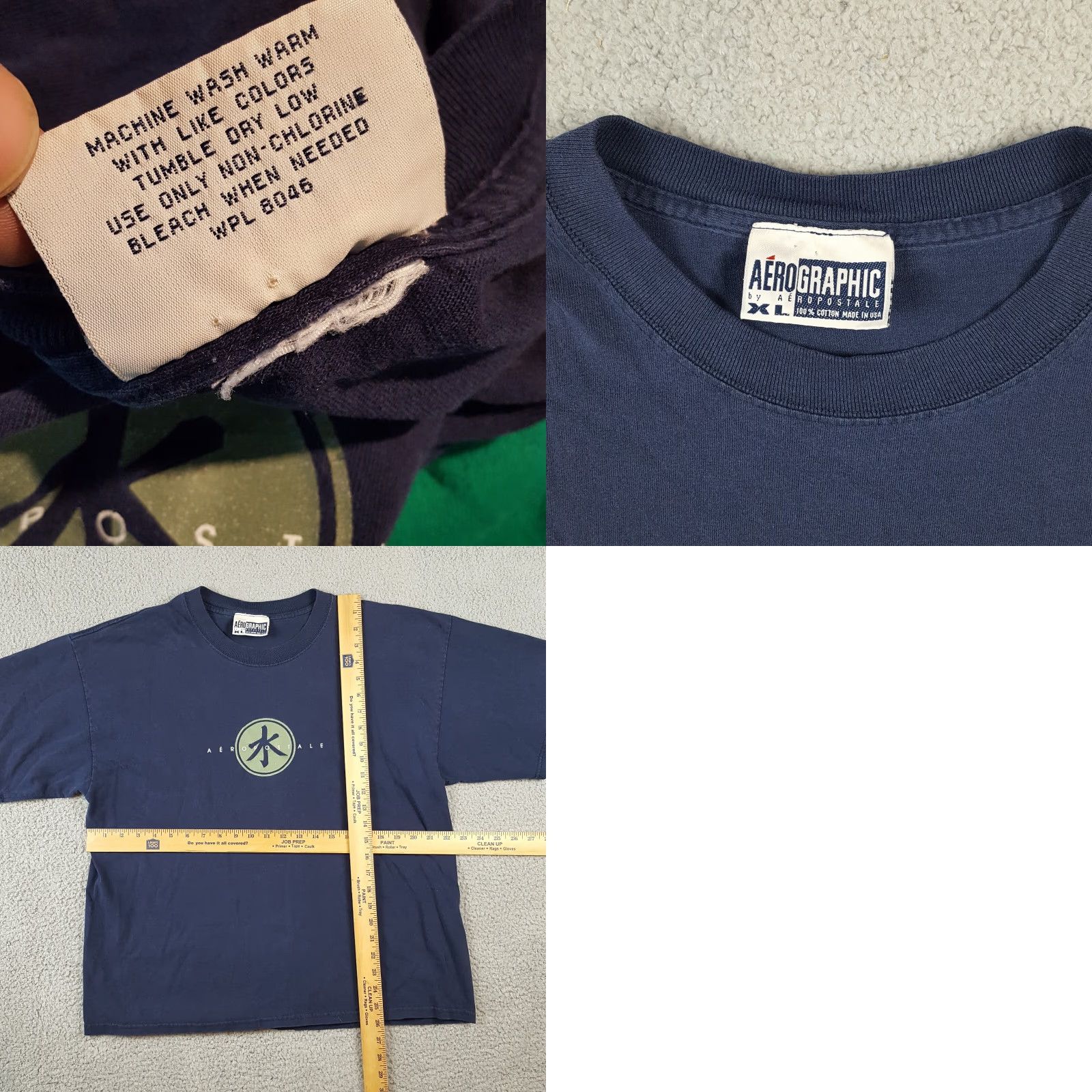 Vintage VINTAGE Aeropostale Y2K Chinese Water Logo T-Shirt Men's XL Blue Faded Grunge 90s Skater Size US XL / EU 56 / 4 - 8 Thumbnail
