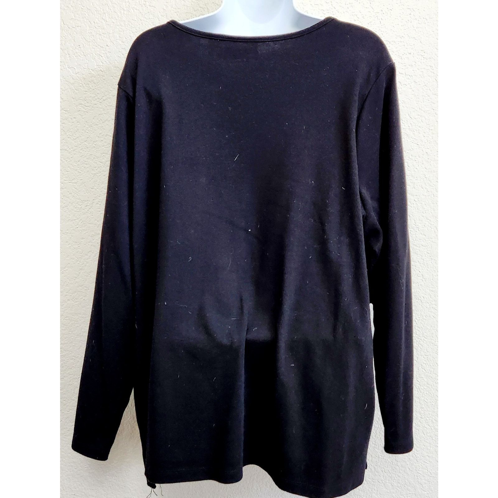 Other Quacker Factory Black Blue Rhinestone Star Top 2X Plus Size XXL / US 16-18 / IT 52-54 - 4 Thumbnail