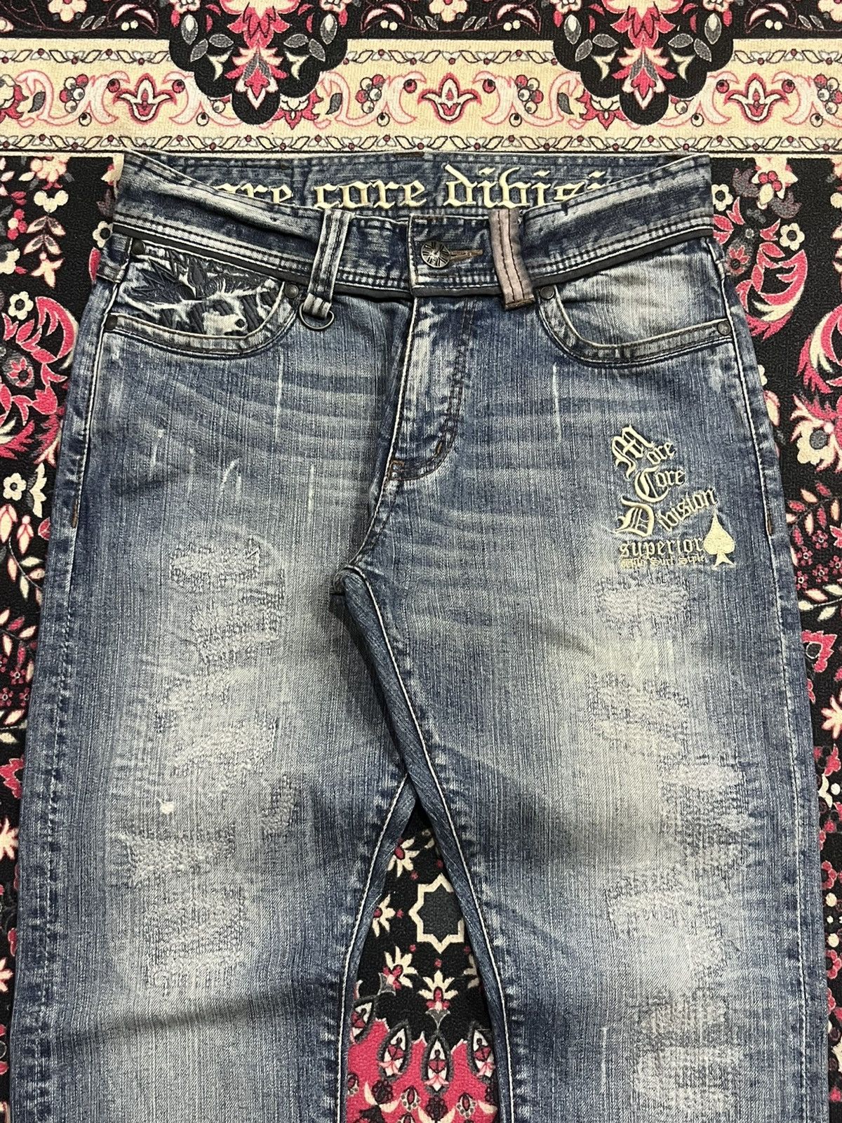 Japanese Brand Vintage Japanese Brand MCD Embroidered Slogan Sashiko Jeans Size US 30 / EU 46 - 4 Thumbnail