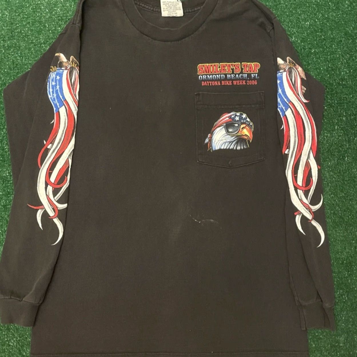 Vintage VINTAGE 90s Y2K Bike Week Daytona Biker Sleeve Eagle VTG Long Sleeve Shirt Small Size US S / EU 44-46 / 1 - 2 Thumbnail