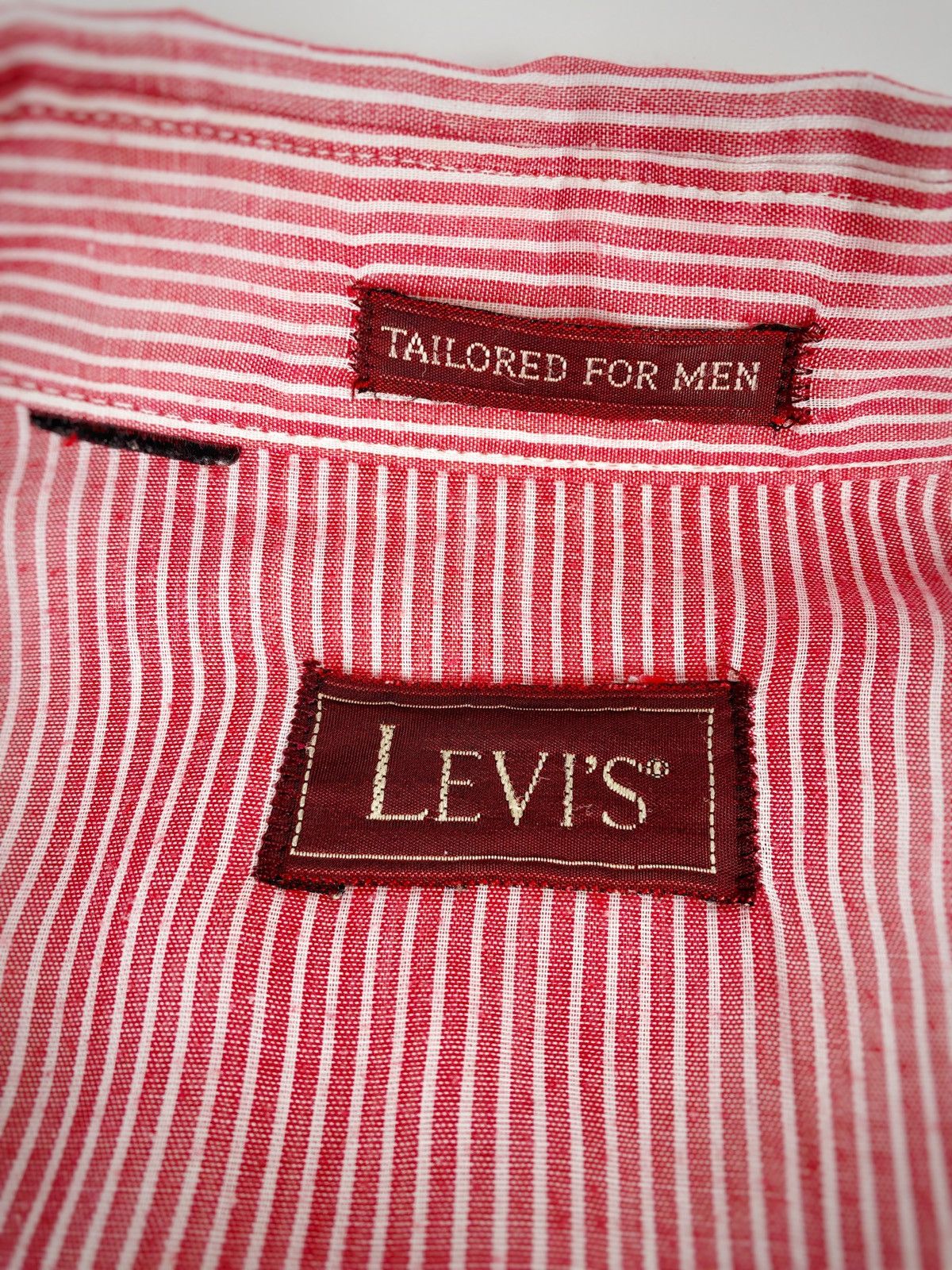 Levi's Vintage Clothing Levi's Vintage Mens Red Striped Button Up Short Sleeve Shirt Size US L / EU 52-54 / 3 - 10 Thumbnail